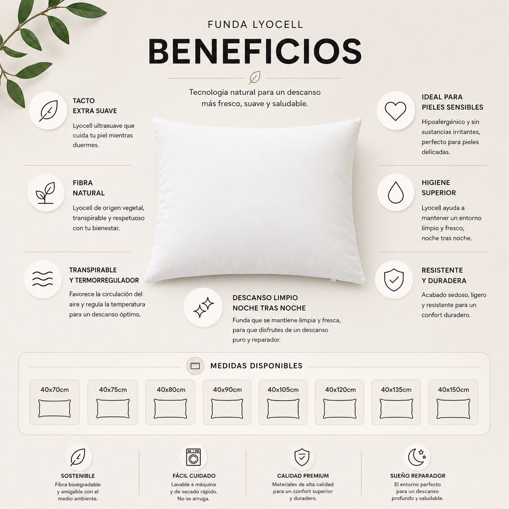 Funda almohada impermeable transpirable puesta en almohada | Somnilux PureSkin