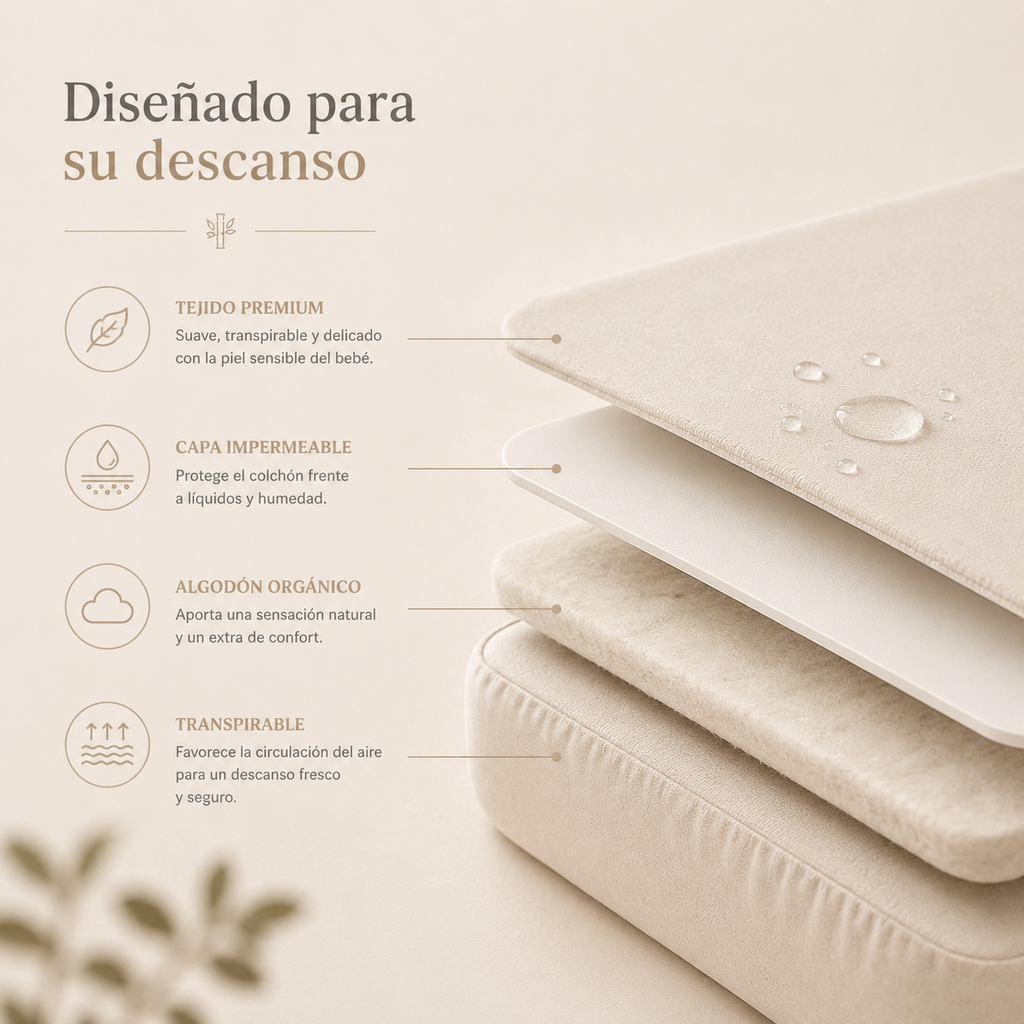 Sábana bajera cuna 2 en 1 impermeable y transpirable | Somnilux BabyCare Lyocell