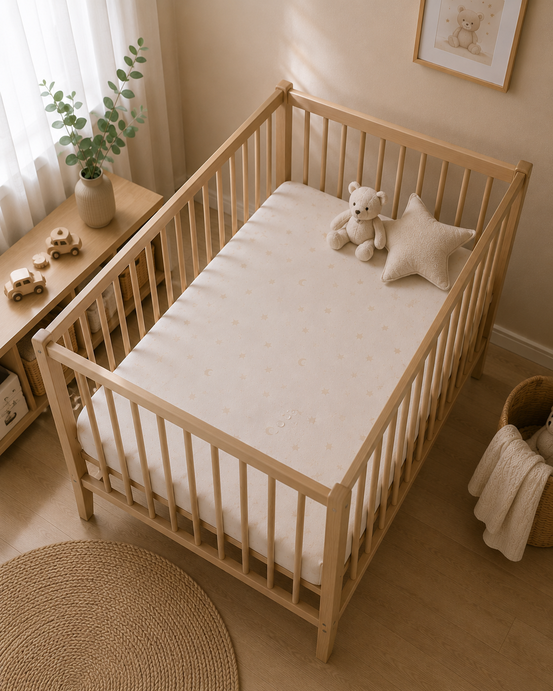 Somnilux BabyCare Lyocell | Sábana bajera impermeable y transpirable para cuna